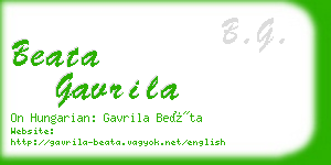 beata gavrila business card